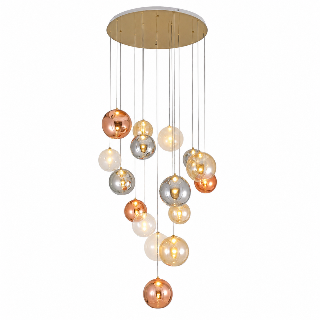 Cascading staircase chandelier
