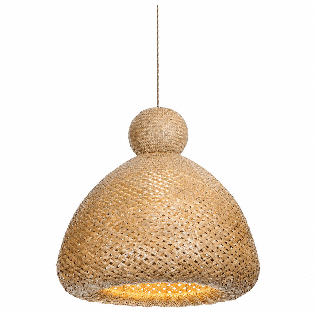 Bali Bell 32" Natural Rattan Pendant
