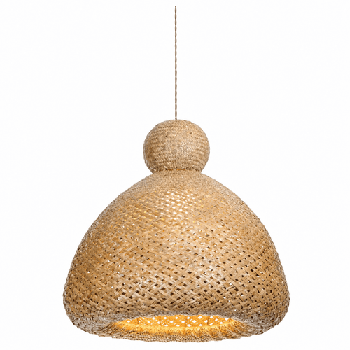 Bali Bell 32" Natural Rattan Pendant