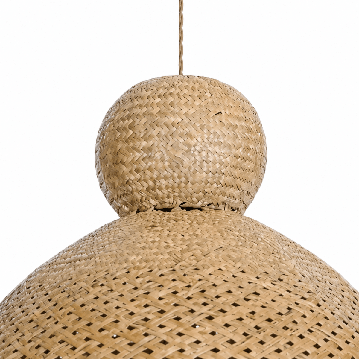 Bali Bell 32" Natural Rattan Pendant