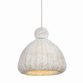 Bali Bell 32" White Rattan Pendant