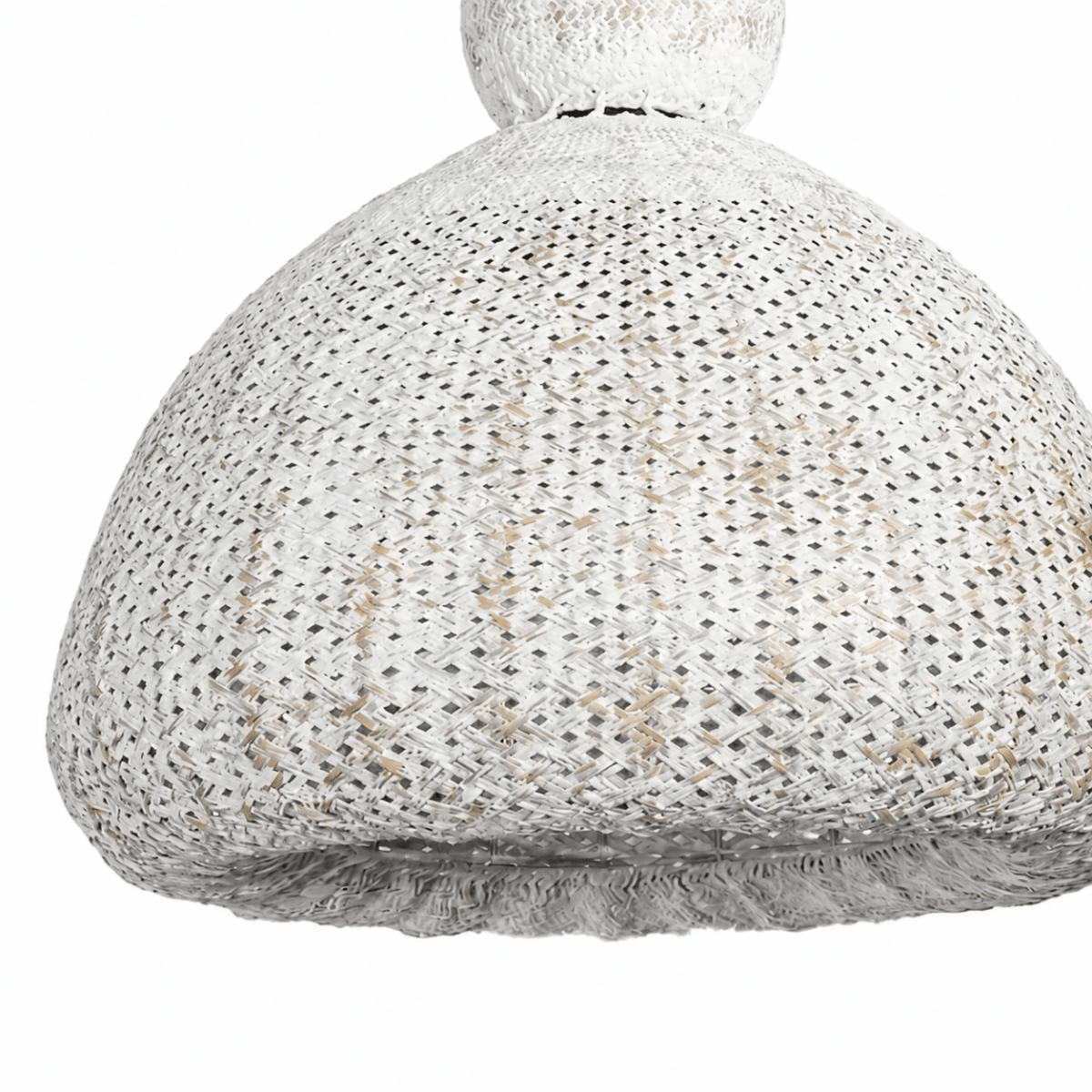 Bali Bell 32" White Rattan Pendant
