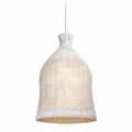 Bali Bloom 32" White Rattan Pendant