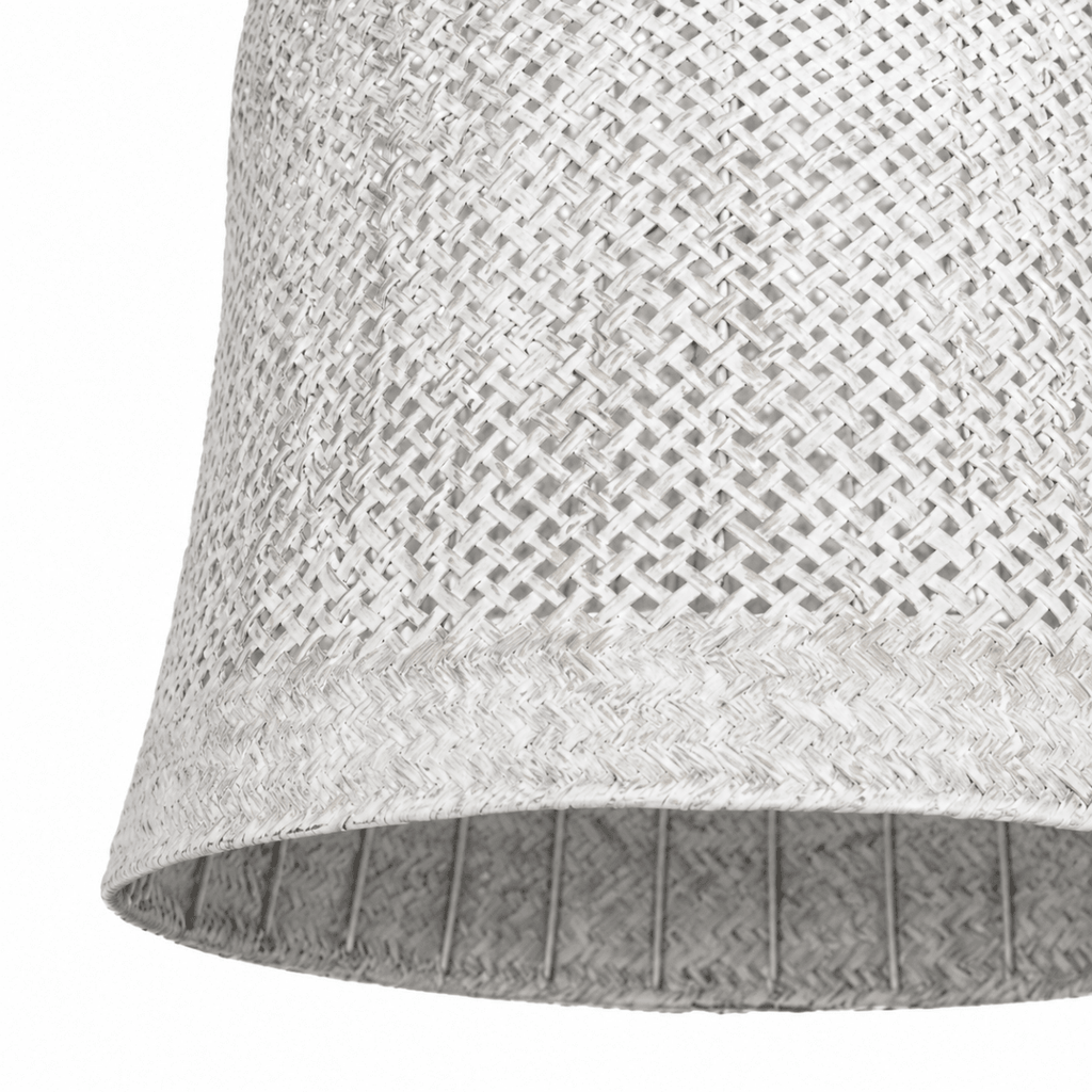 Bali Bloom 32" White Rattan Pendant