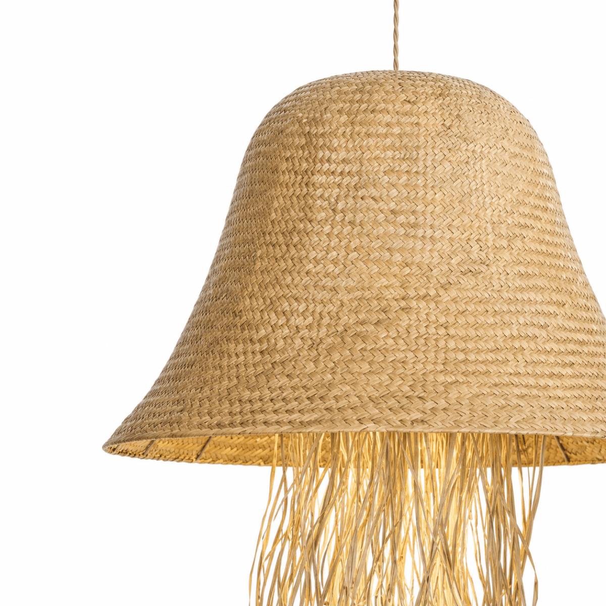 Bali Cascade 28" Natural Rattan Pendant