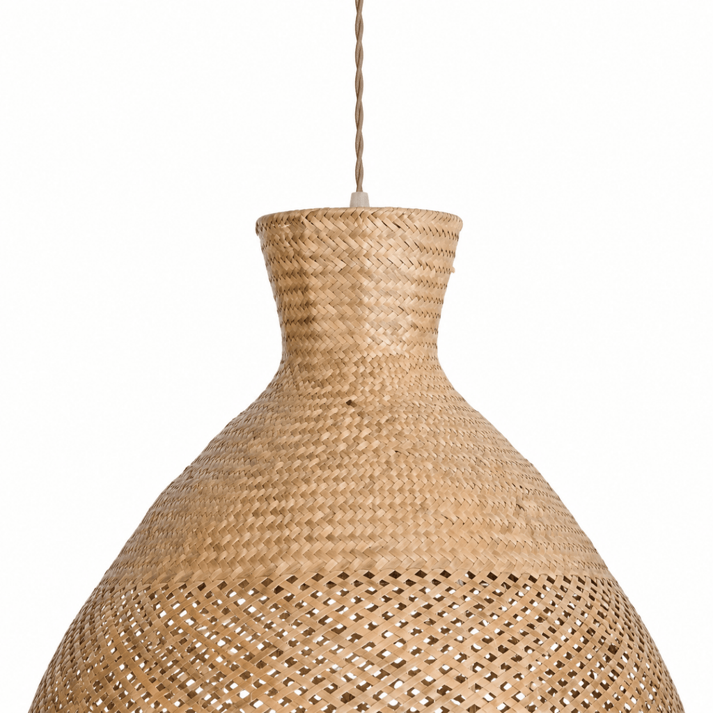 Bali Flute 20" Natural Rattan Pendant