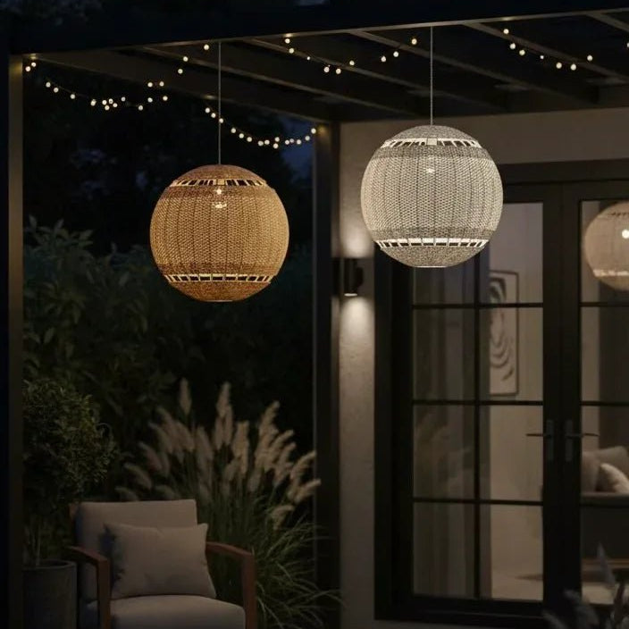 Bali Orb 19" Natural Rattan Pendant