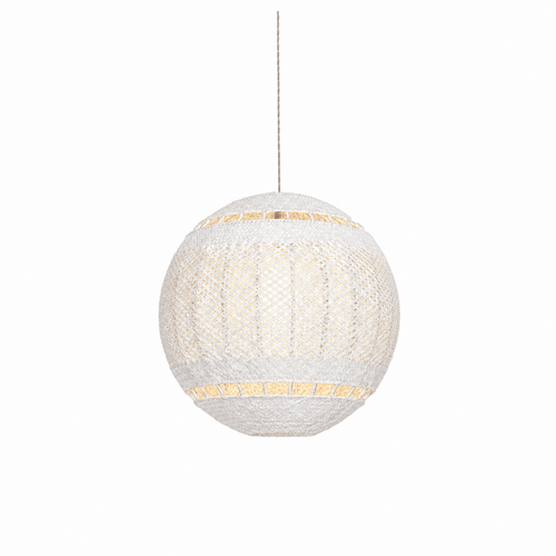 Bali Orb 19" White Rattan Pendant