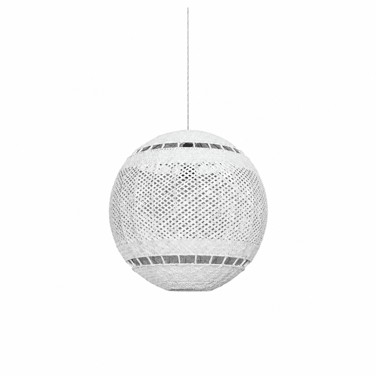 Bali Orb 19" White Rattan Pendant