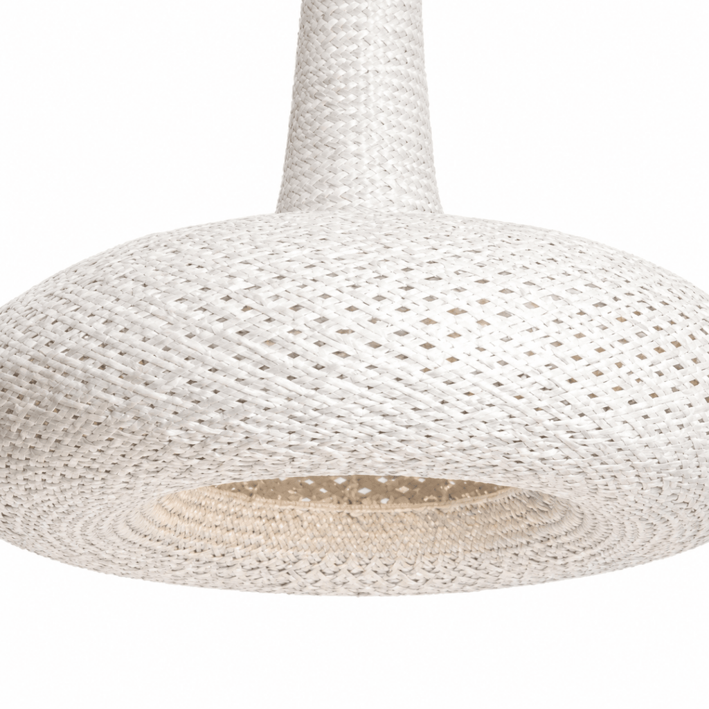 Bali Spin 24" White Rattan Pendant