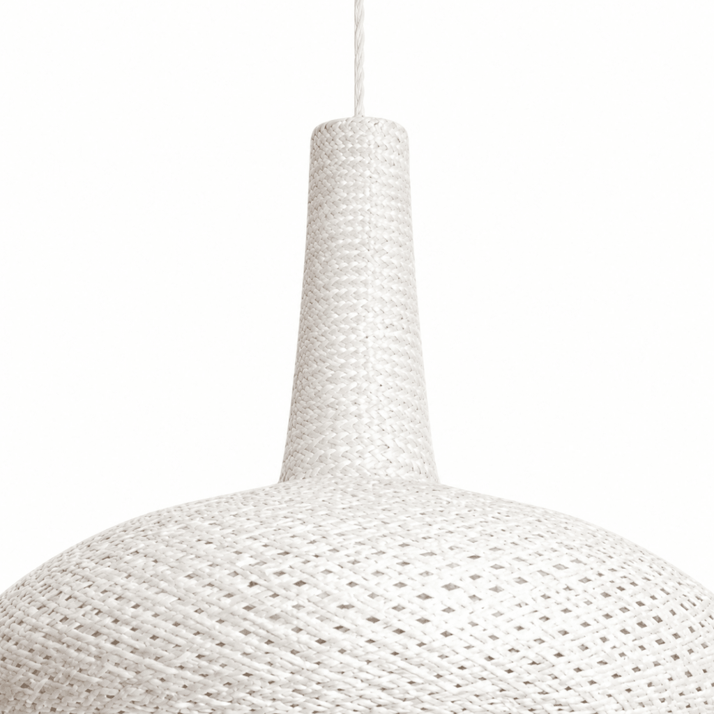 Bali Spin 24" White Rattan Pendant
