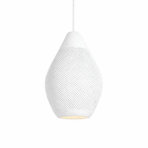 Bali Teardrop 20" White Rattan Pendant