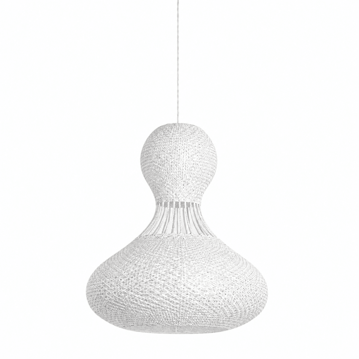 Bali Twist 22 Inch White Rattan Pendant
