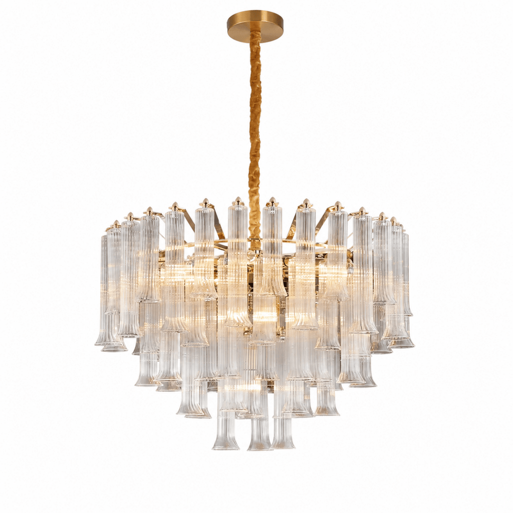 Celesta Flute 32 Inch Round Glass Chandelier