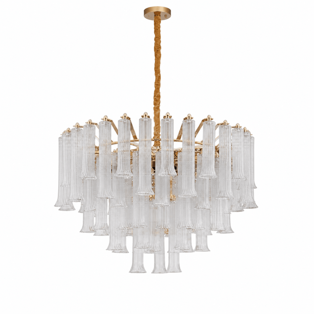 Celesta Flute 32 Inch Round Glass Chandelier