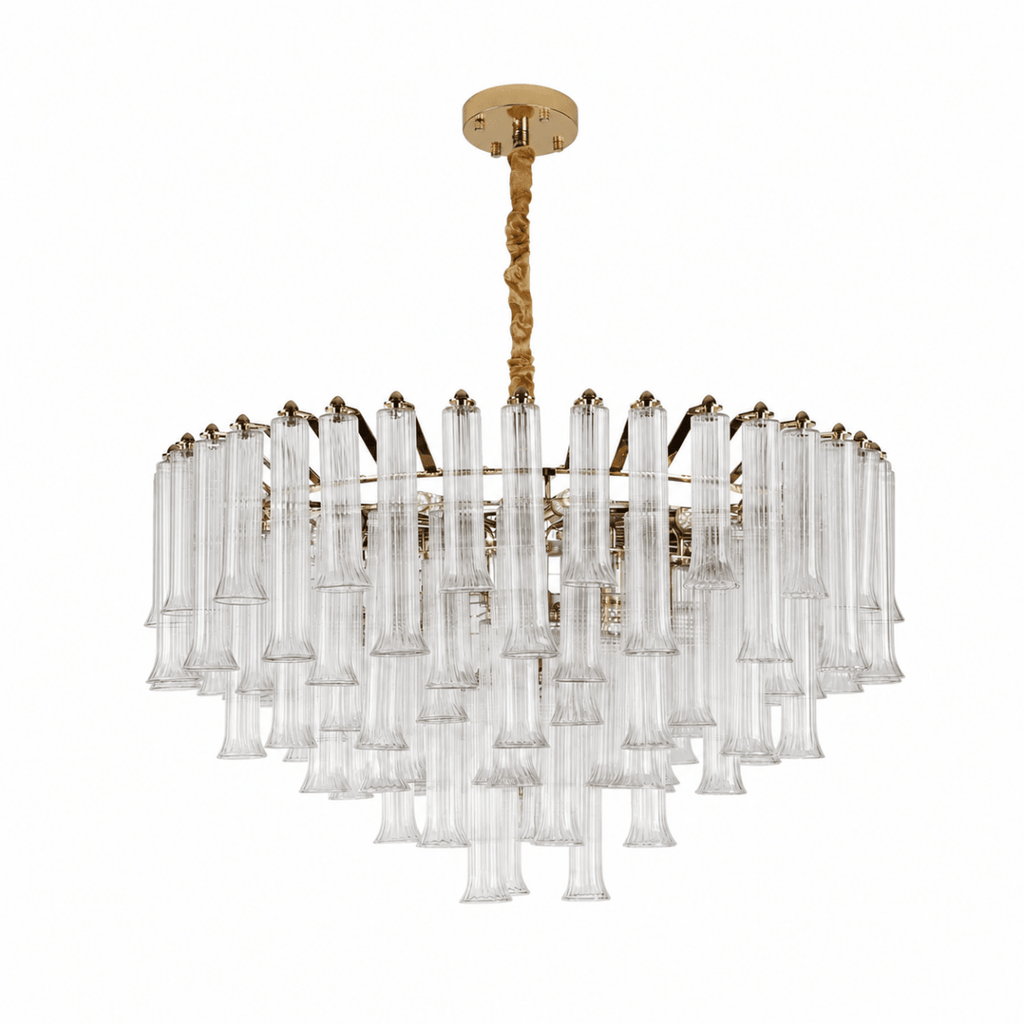 Celesta Flute 40 Inch Round Glass Chandelier