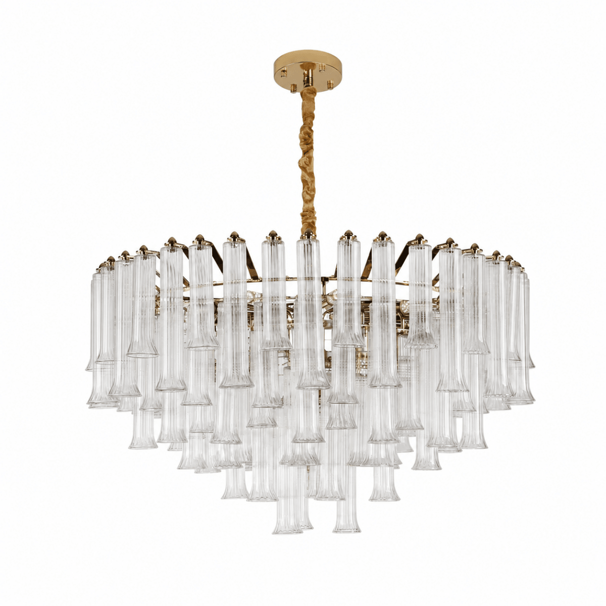 Celesta Flute 40 Inch Round Glass Chandelier