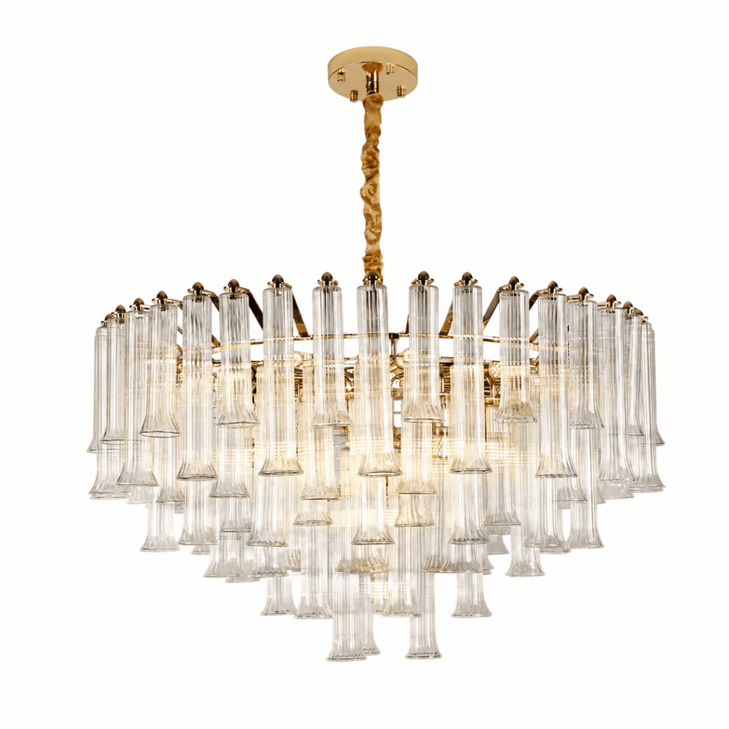 Celesta Flute 40 Inch Round Glass Chandelier