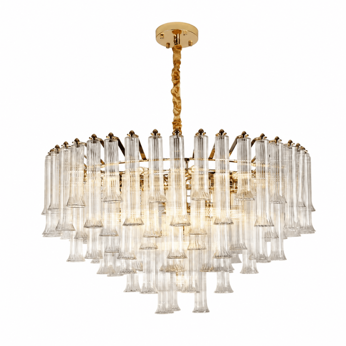 Celesta Flute 40 Inch Round Glass Chandelier