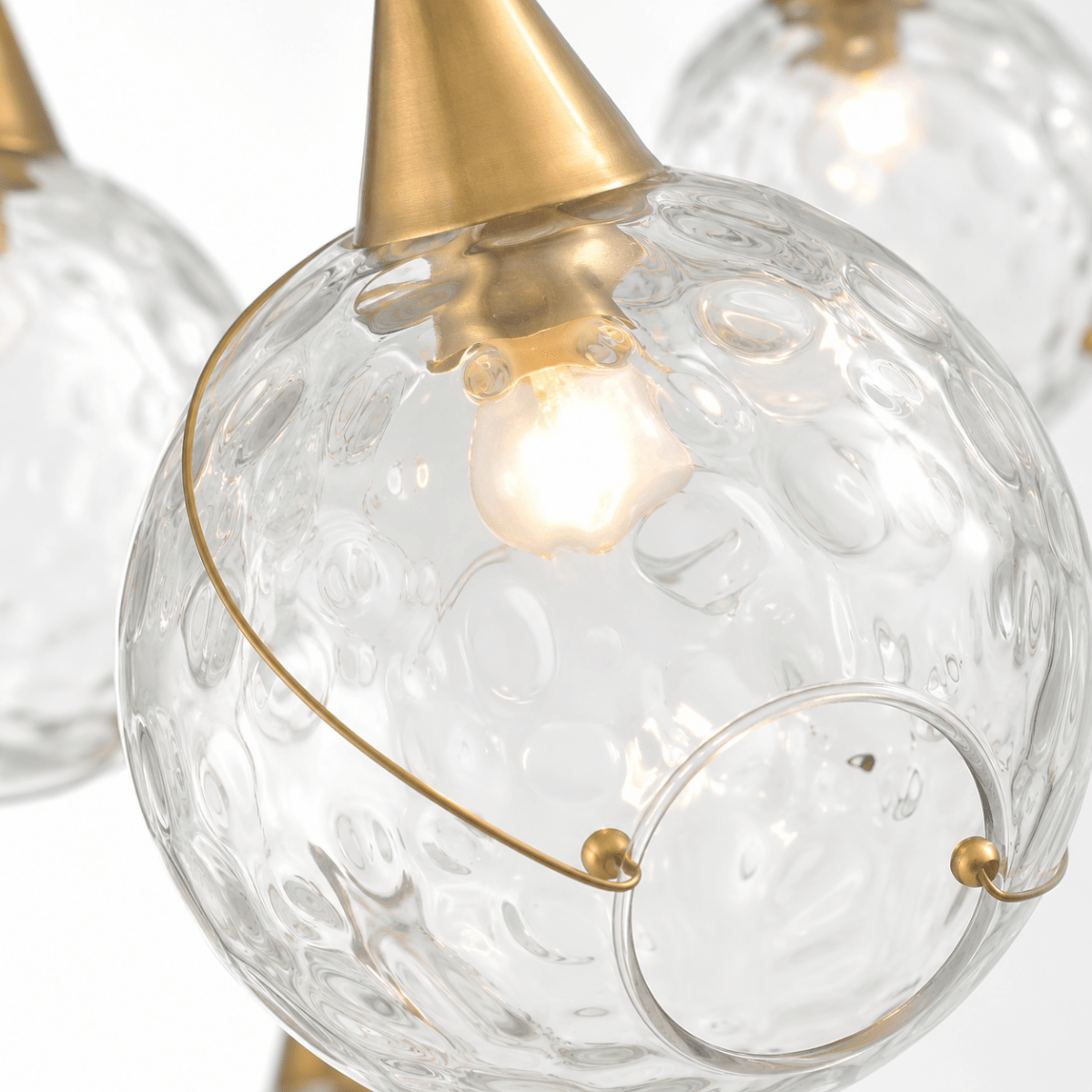 Celina 60" Clear Water Glass Linear Chandelier - 13 Lights