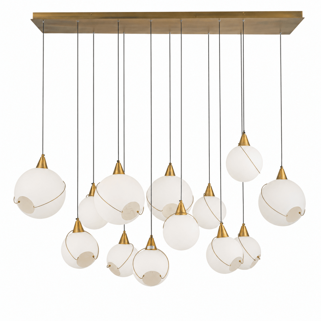 Celina 60" Opal Glass Linear Chandelier- 13 Lights
