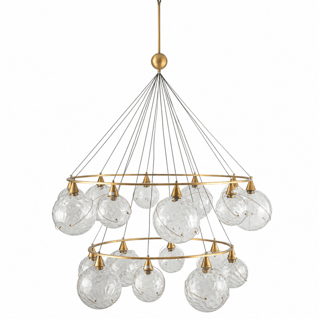 Celina Clear Water Glass Chandelier - 18 Lights
