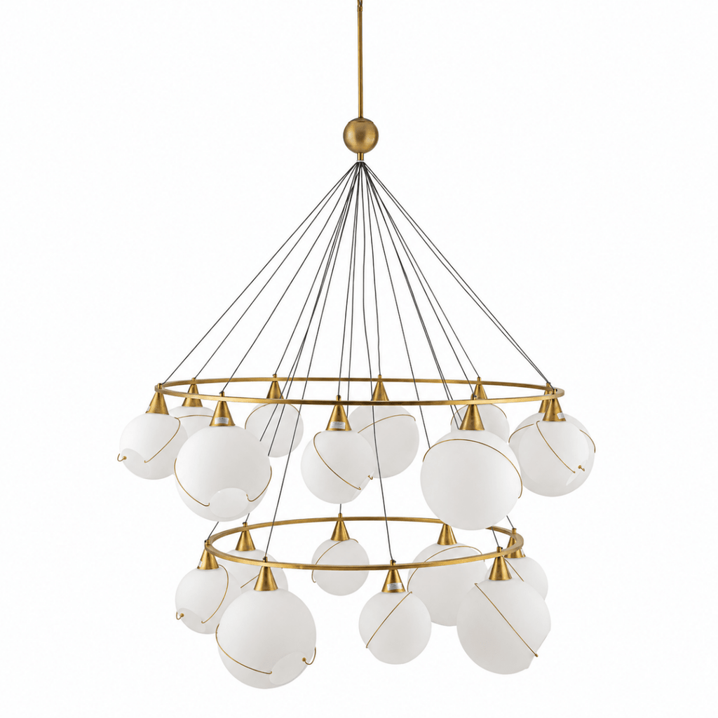 Celina Opal Glass Round Chandelier - 18 Lights