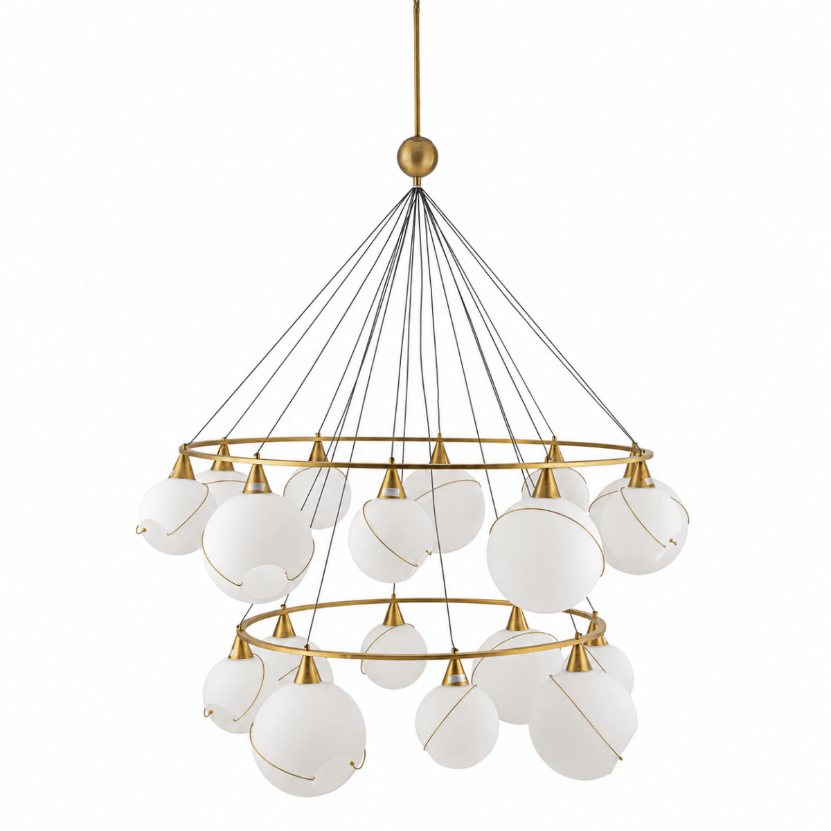 Celina Opal Glass Round Chandelier - 18 Lights