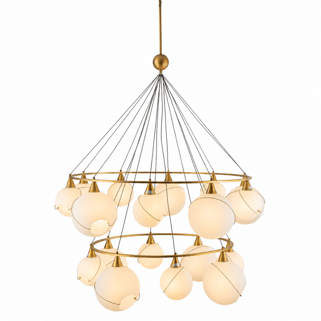 Celina Opal Glass Round Chandelier - 18 Lights