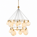Celina Opal Glass Round Chandelier - 18 Lights