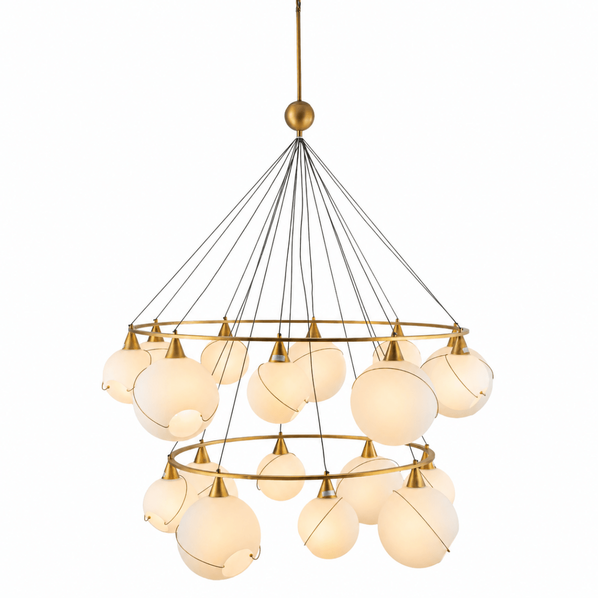 Celina Opal Glass Round Chandelier - 18 Lights