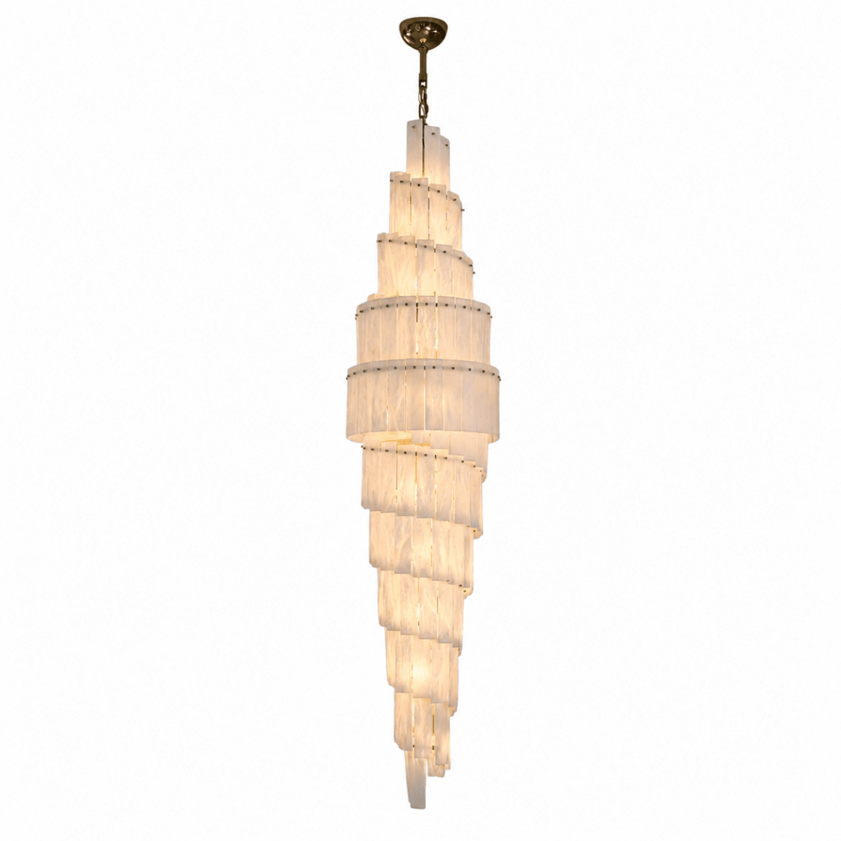 Celine Selanite 90" Spiral Stairwell Chandelier