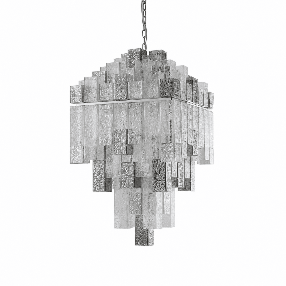 Cubist 42 Inch Glass Chandelier