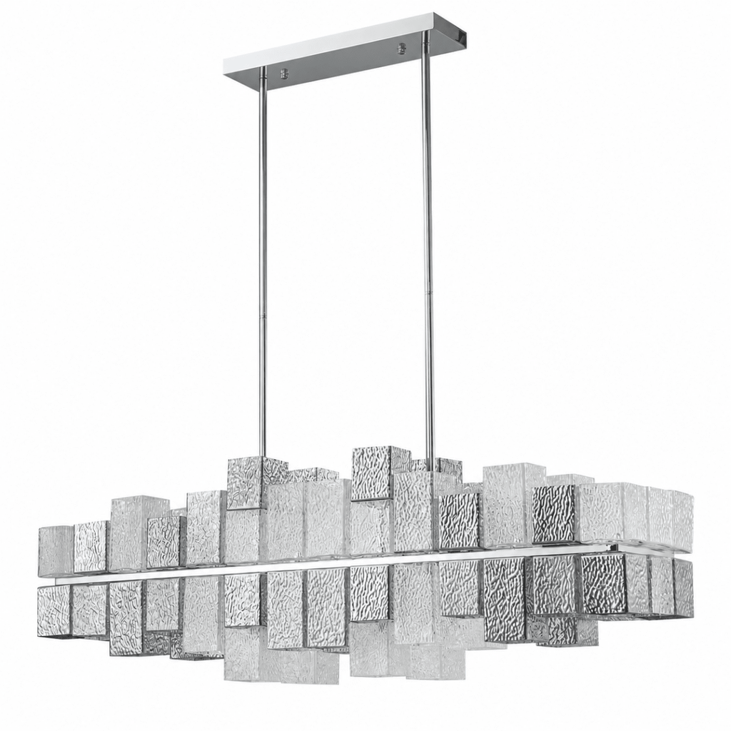 Cubist 48 Inch Linear Glass Chandelier