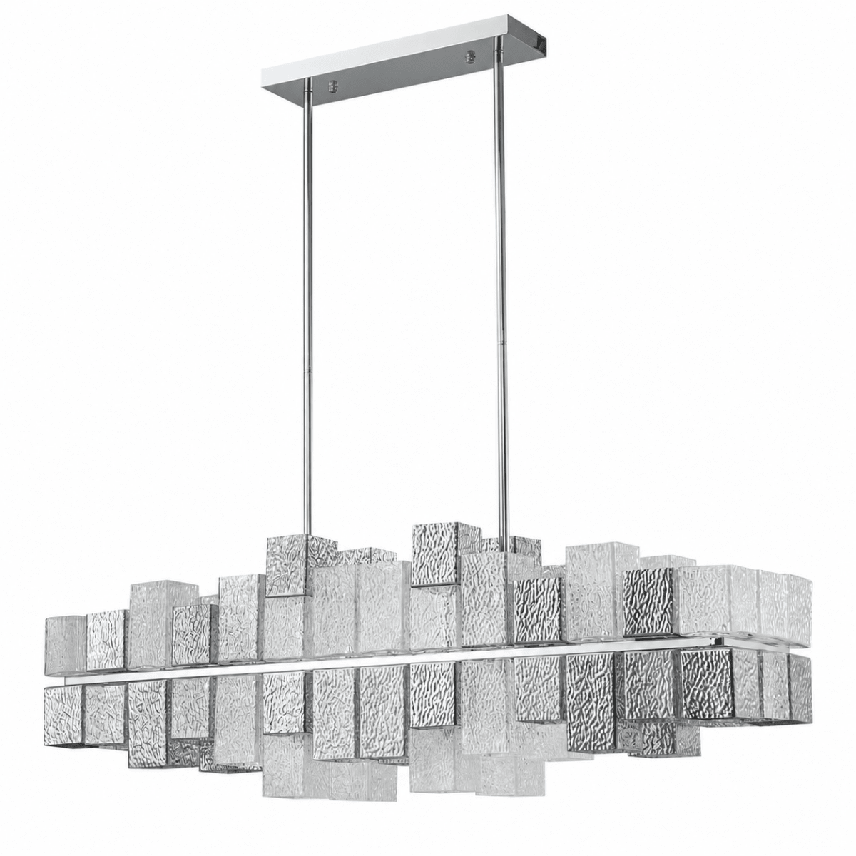 Cubist 48 Inch Linear Glass Chandelier