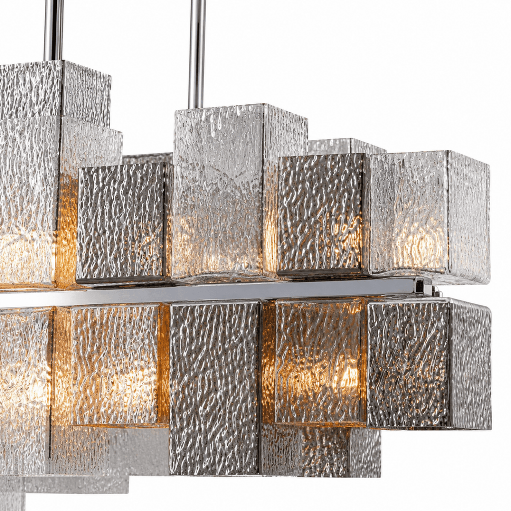 Cubist 48 Inch Linear Glass Chandelier