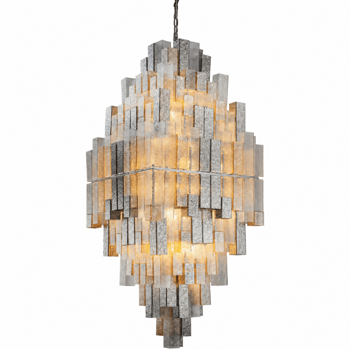 Cubist 96 Inch Glass Chandelier