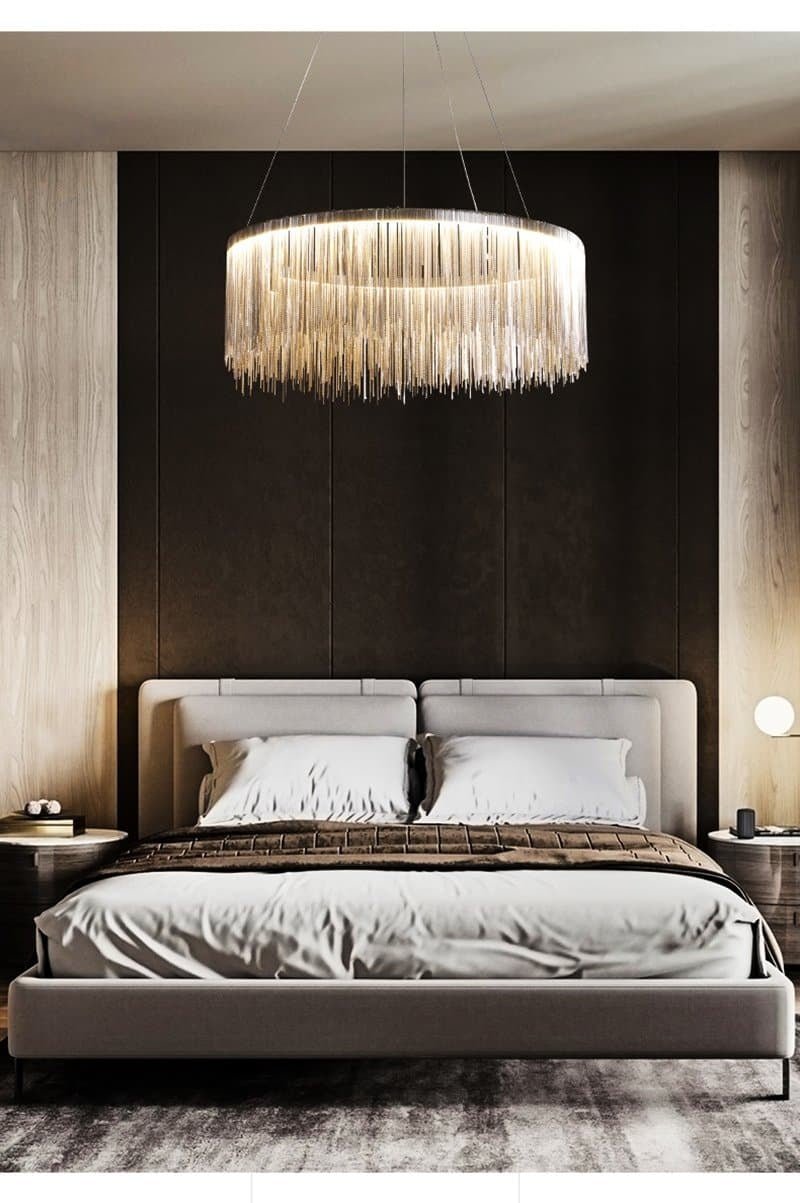 Fringe Noir 24" Tassel LED Round Chandelier