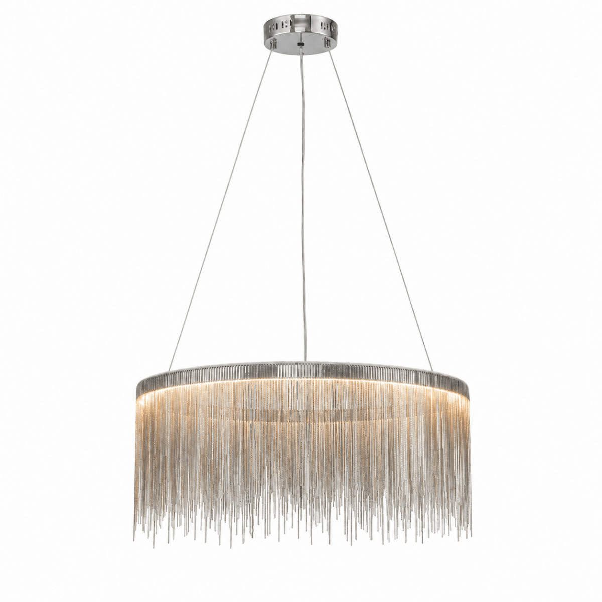Fringe Noir 24" Tassel LED Round Chandelier
