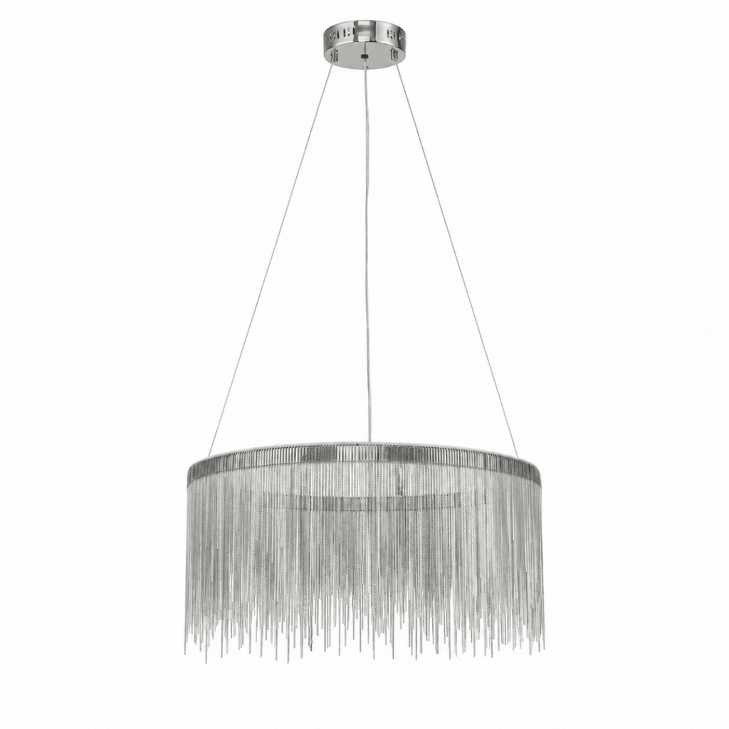 Fringe Noir 24" Tassel LED Round Chandelier
