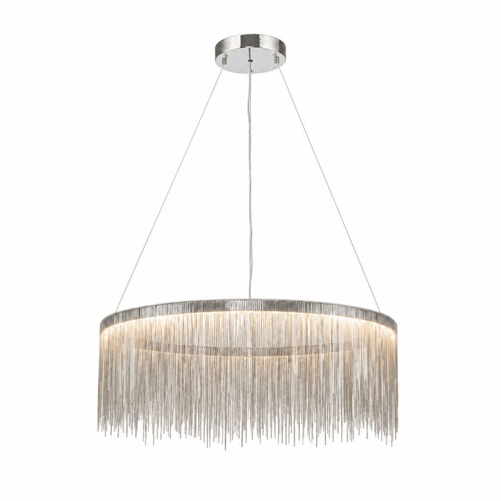 Fringe Noir 31" Tassel LED Round Chandelier