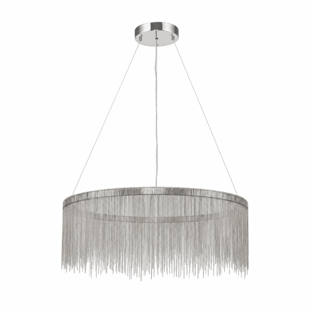 Fringe Noir 31" Tassel LED Round Chandelier