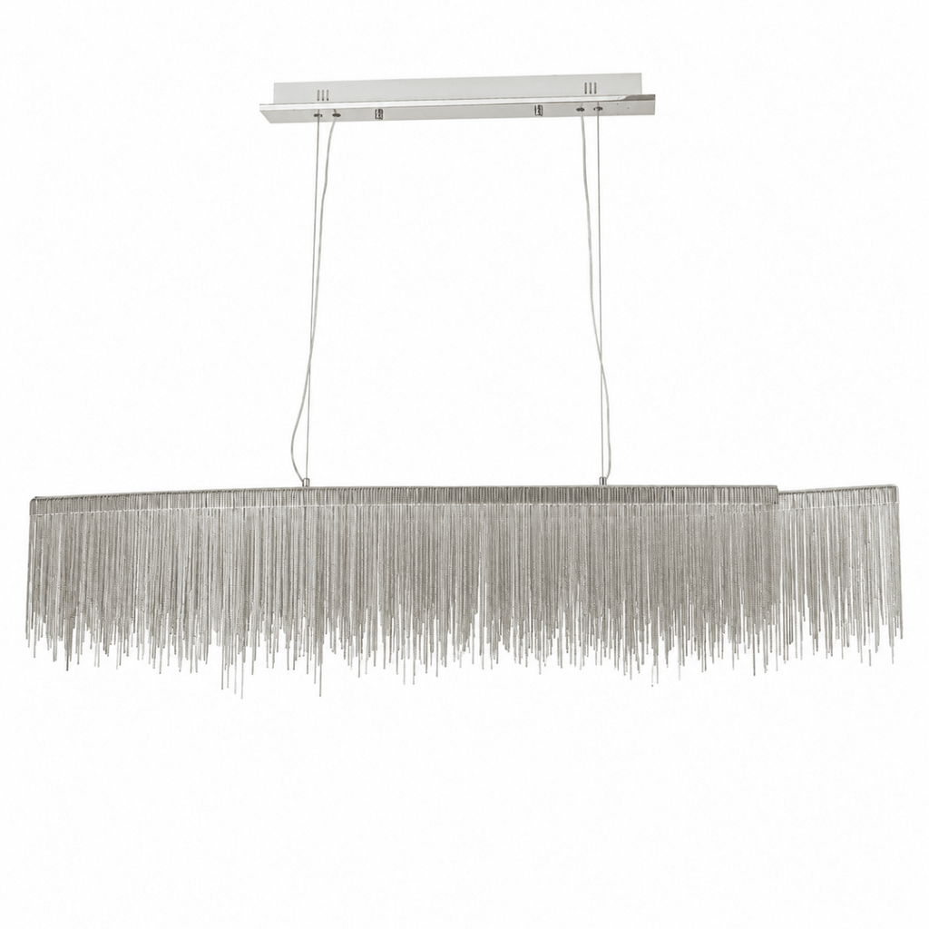 Fringe Noir Tassel Chrome Linear LED Chandelier