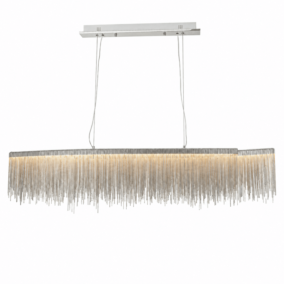 Fringe Noir Tassel Chrome Linear LED Chandelier