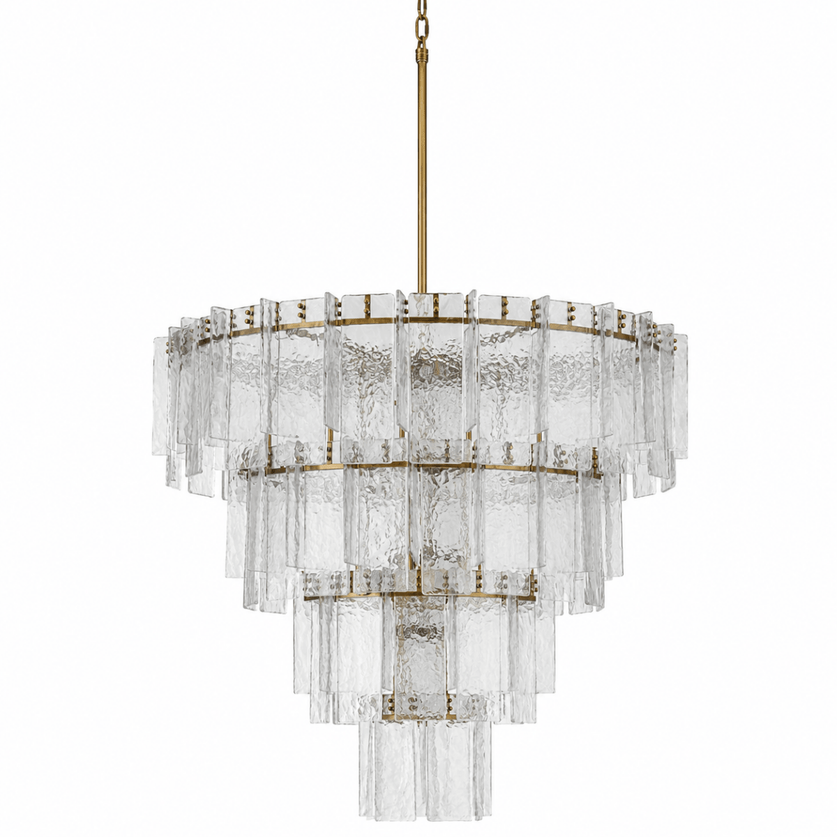 Glaciera Ice Aged Brass Tiered Chandelier