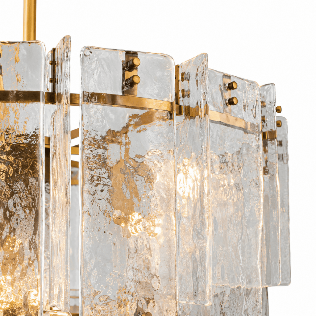 Glaciera Ice Aged Brass Tiered Chandelier