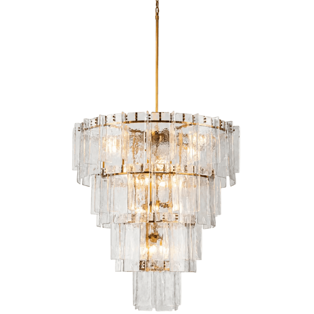 Glaciera Ice Aged Brass Tiered Chandelier