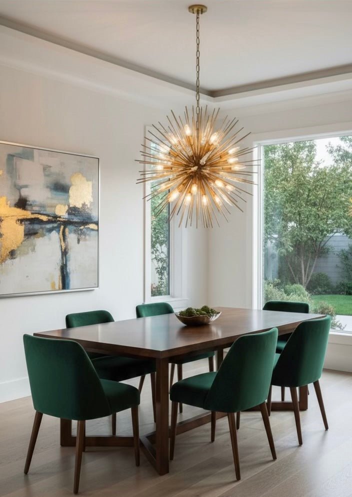 Golden Spire 28" Starburst Round Chandelier