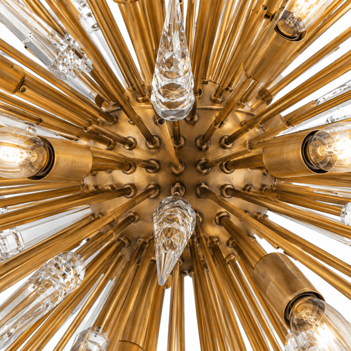 Golden Spire 28" Starburst Round Chandelier