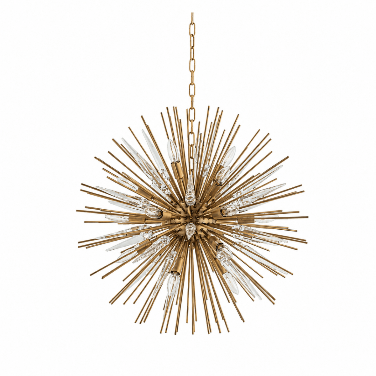 Golden Spire 28" Starburst Round Chandelier